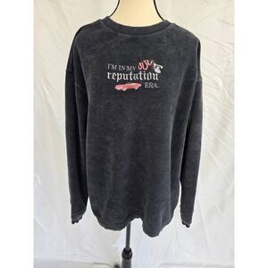 Charles River‎ Apparel Black Corduroy "Reputation Era" Graphic Sweatshirt Size L